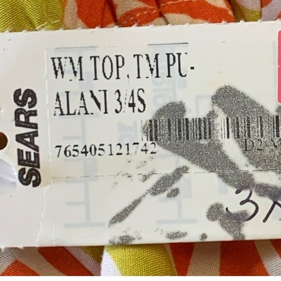 Strawberry Guava RJC XXXL 3XL Aloha Hawaiian Tunic Green Floral 3/4 Keyhole New - Picture 8 of 8